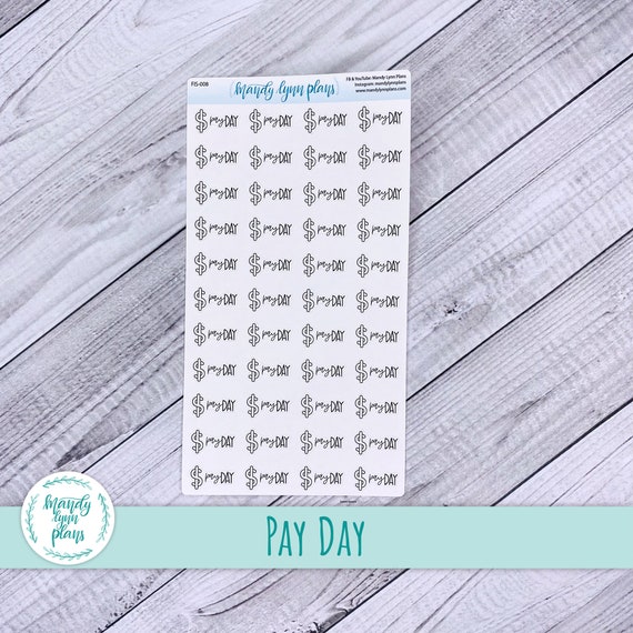 Pay Day Functional Icon Script Stickers Minimalist Black