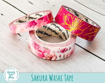 Sakura Washi Tape Set: Gold Foil Decorative Planner Tape