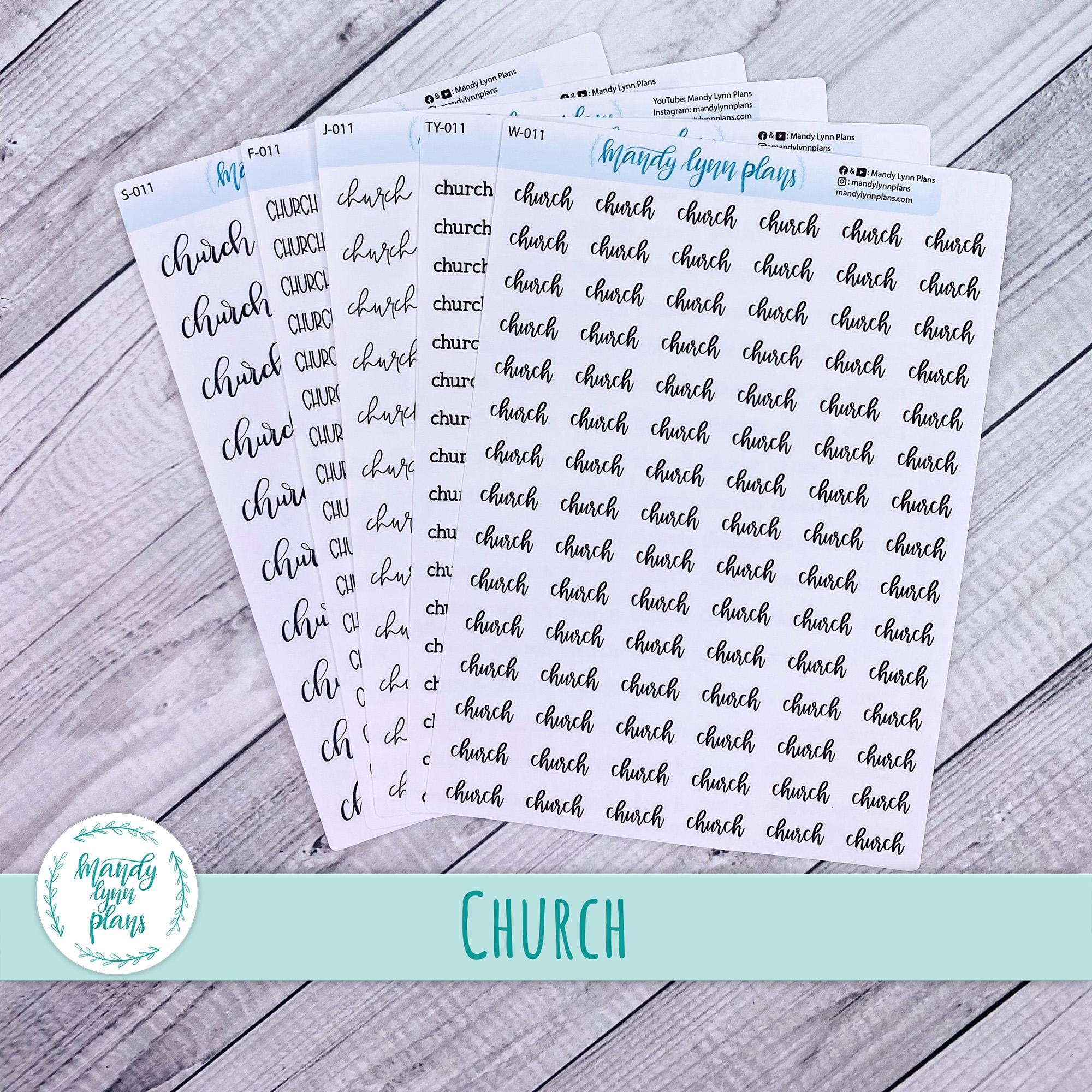 Church Script Stickers - Etsy