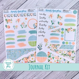 Weiß und Pfirsich Floral Journal Kit || WK-J-278