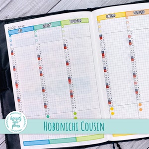 Hobonichi A5 Cousin and A5 Day Free || Yearly Index || Print or Hand-Lettered || Removable Matte Stickers