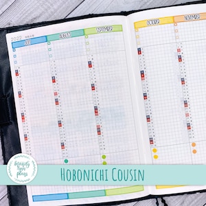 Hobonichi A5 Cousin Yearly Index Stickers: Matte Removable Planner Stickers