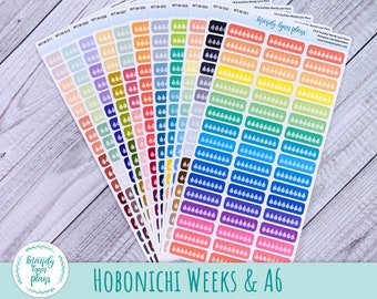 Hobonichi Weeks and A6 Water Hydration Trackers || Various Colors || Removable Matte Planner Stickers