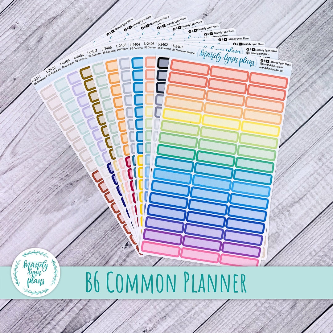 B6 Common Planner || Skinny Functional Labels || 48 Removable Matte ...