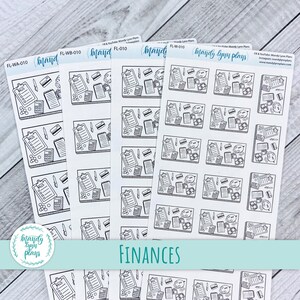 Geldscheine, Spareinlagen, Kreditkarten, Spareinlagen, Spareinlagen, Geldscheine flach legen || Hobonichi und Wunderland 222 || Abnehmbare Weiße Matte Aufkleber 10