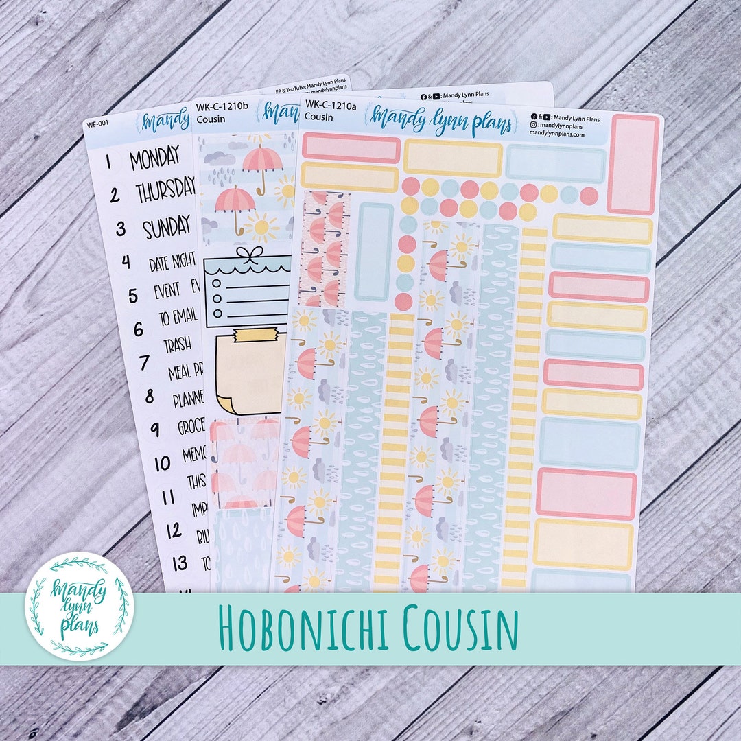 Hobonichi Cousin A5 Weekly Planner Sticker Kit || April Showers ...