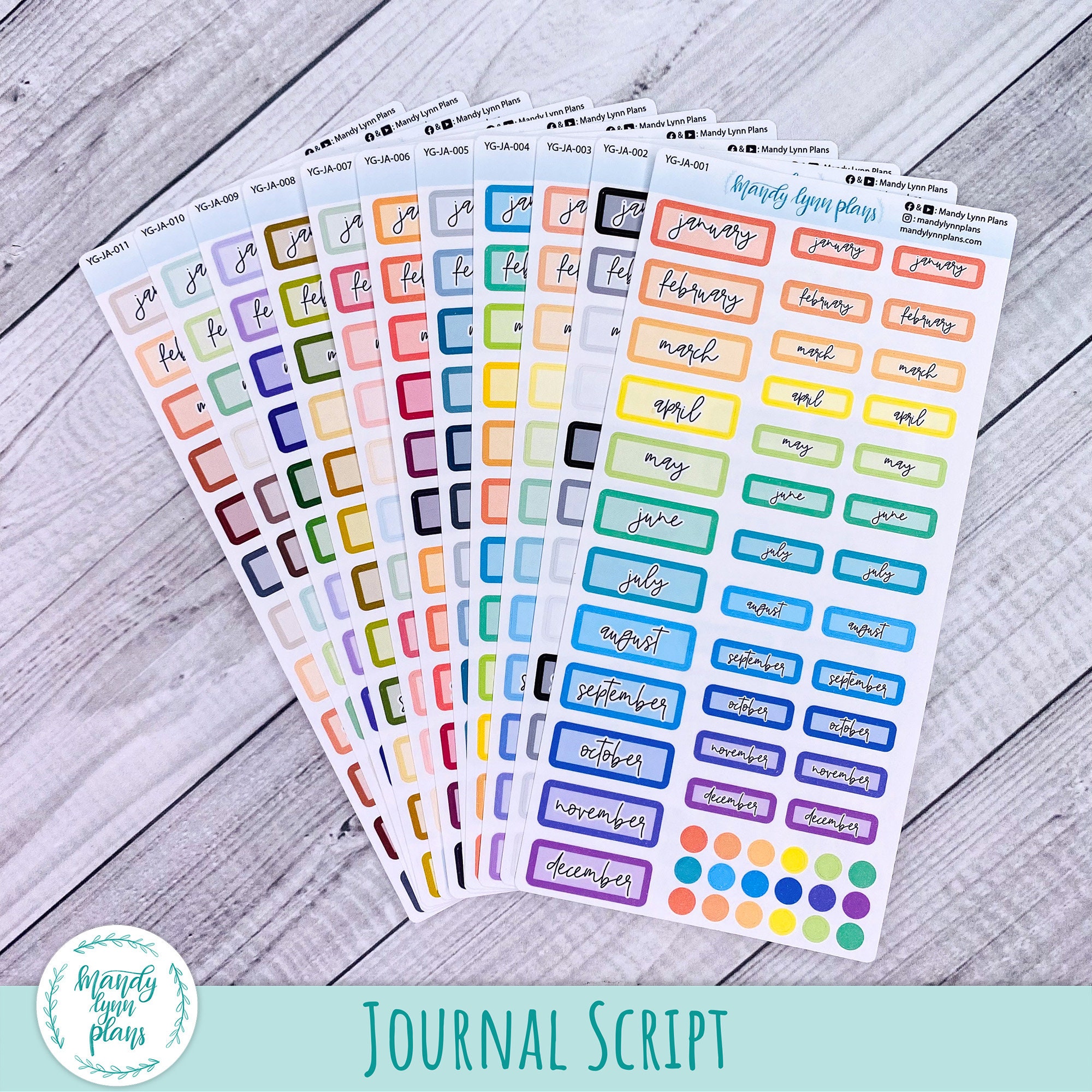 Minimalist Days of the Week Stickers Script Planner Stickers Petite  Business Card Size Rings Pocket A5, B6, A6, Personal, hobonichi