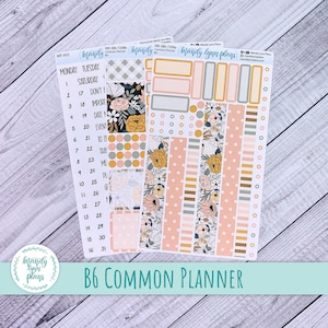 B6 Common Planner Weekly Sticker Kit: Boho Floral, Removable Matte