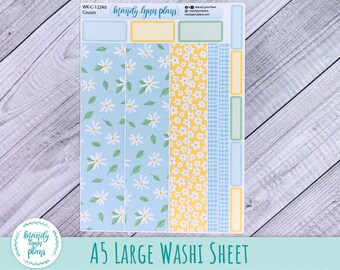 Summer Daisies || Large Washi Sheet || Hobonichi Cousin, A5 Planner, Bullet Journal || WK-C-1224D