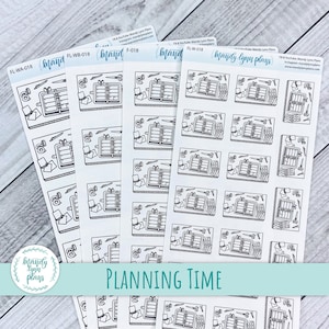 Planner Stickers: Doodle Flat Lay, White Matte (Removable)
