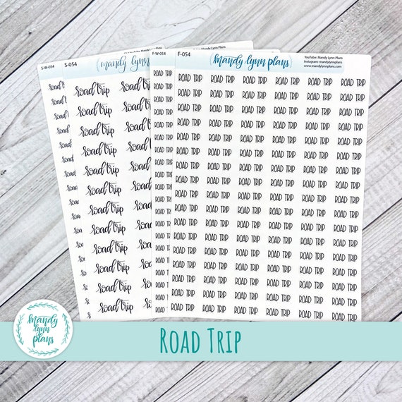 Road Trip Script Stickers Removable White Matte or Clear | Etsy