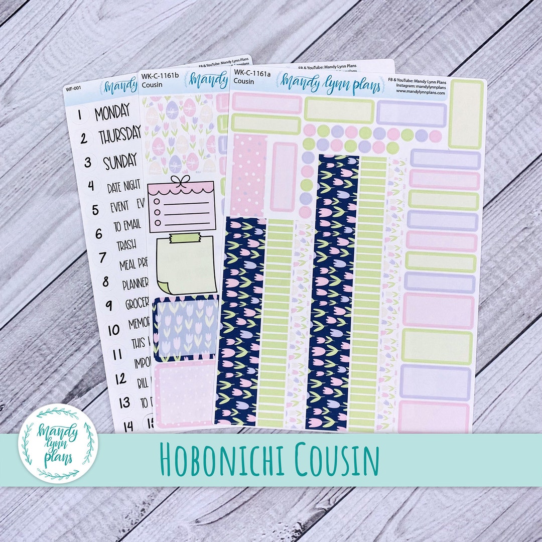 Hobonichi Cousin A5 Weekly Planner Sticker Kit Easter Tulips Removable ...