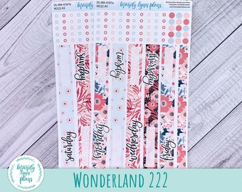 Wonderland 222 Daily Kit for A5, B6, and A6 Planners || Painted Garden || Removable White Matte Stickers || 181