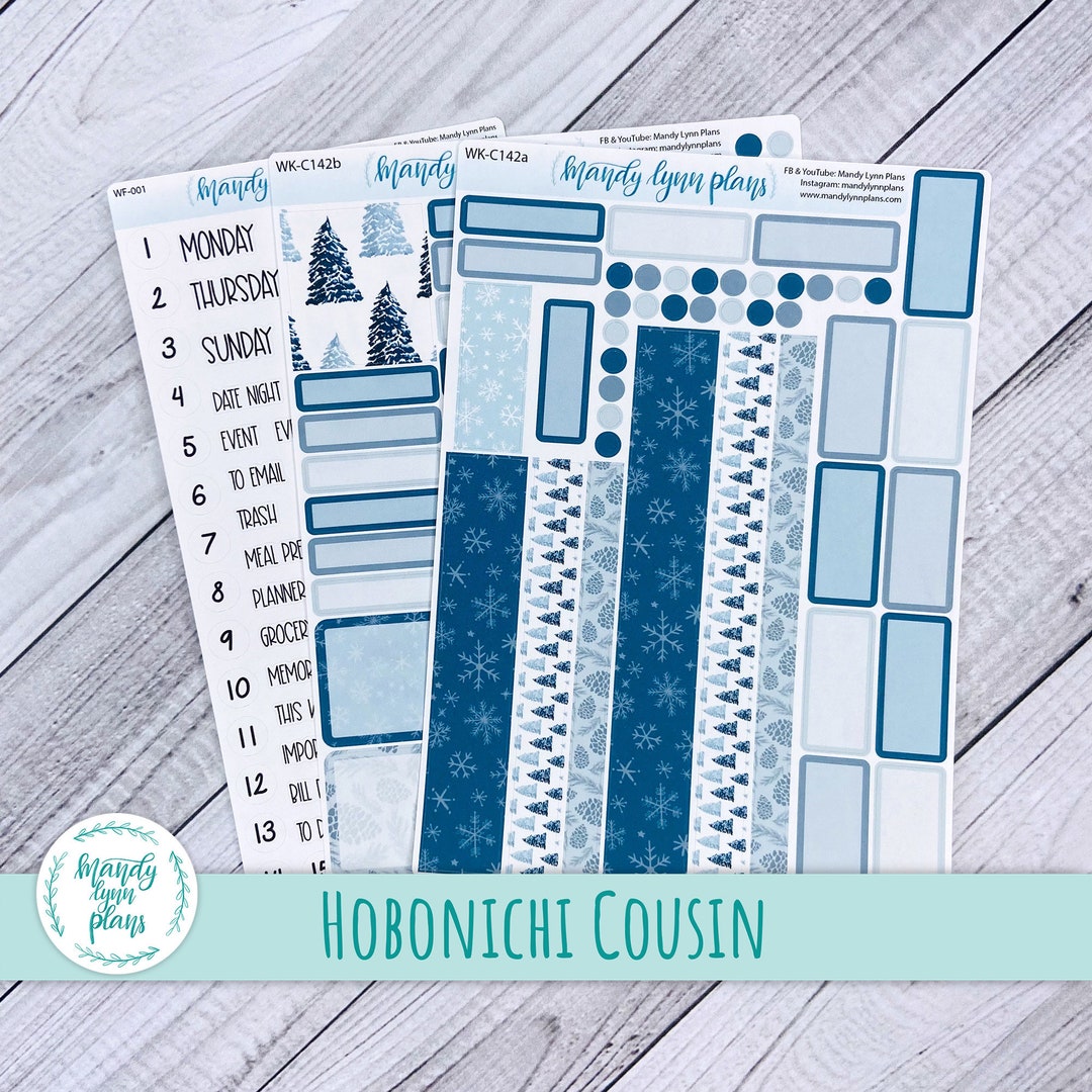 Hobonichi Cousin A5 Weekly Planner Sticker Kit Winter Wonderland ...