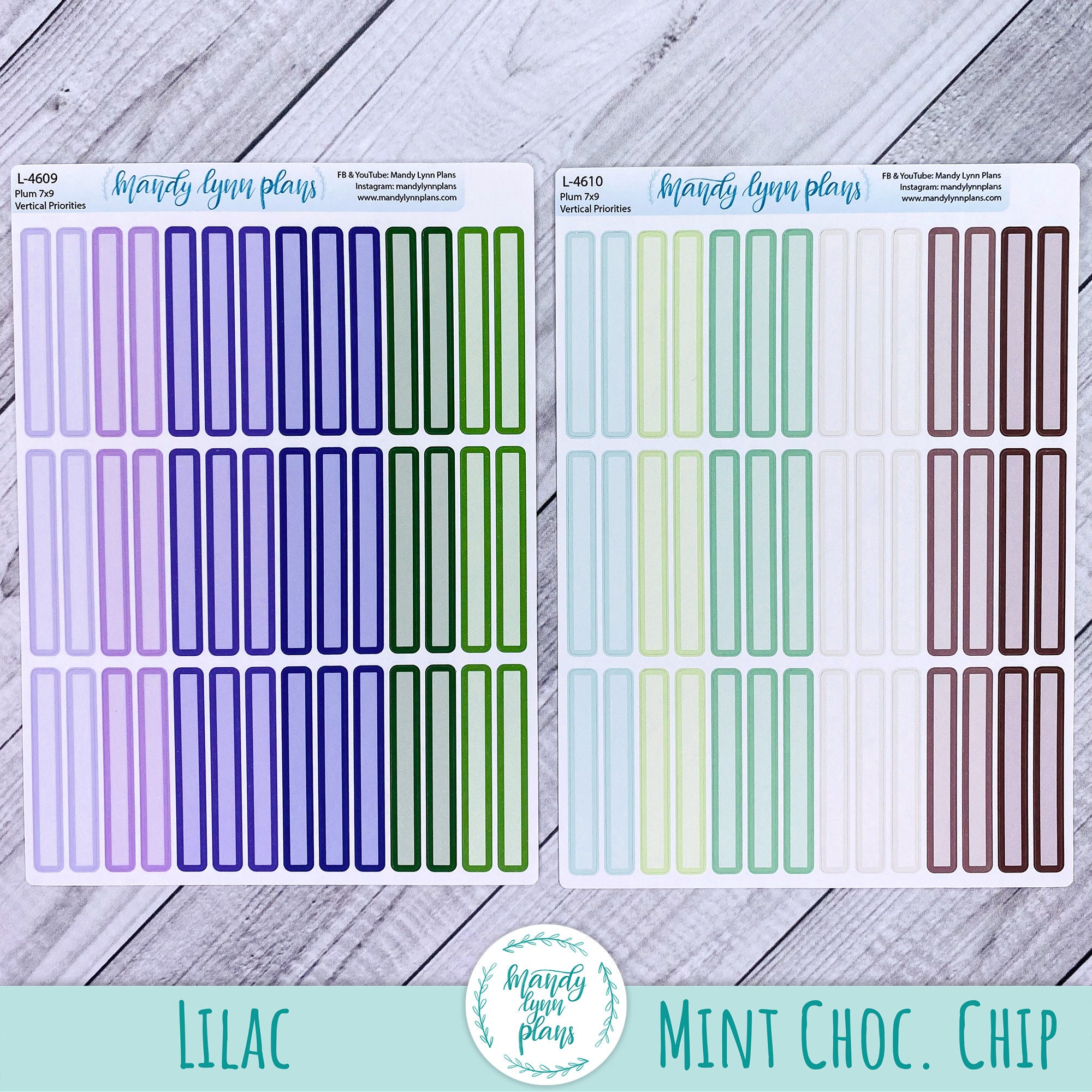 Plum Paper 7x9 Planner Labels: Vertical Priorities, Removable Matte ...