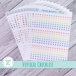 Standard Vertical Checklist || Multiple Colors || 48 Removable Matte Planner Stickers
