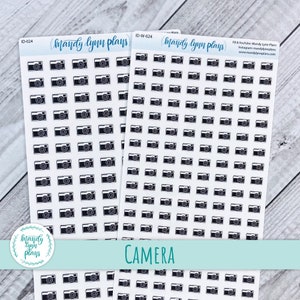 Camera Doodle Planner Stickers: White or Clear Matte