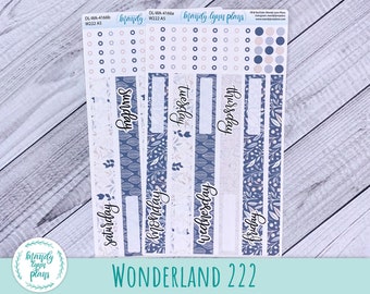 Wonderland 222 Daily Kit for A5, B6, and A6 Planners || Neutral Floral || Removable White Matte Stickers || 166