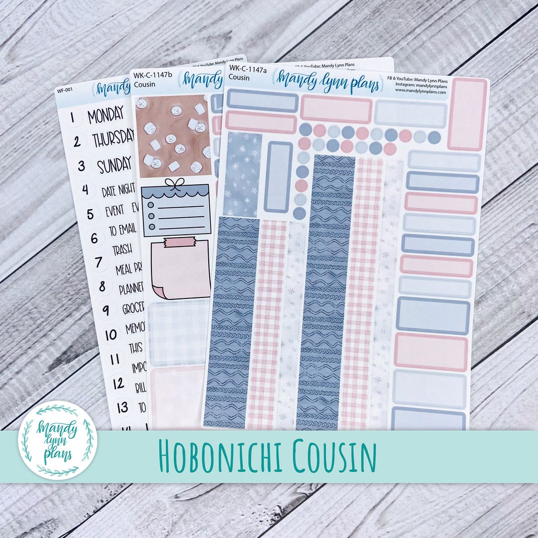 Hobonichi Cousin A5 Weekly Planner Sticker Kit Sweater Weather ...
