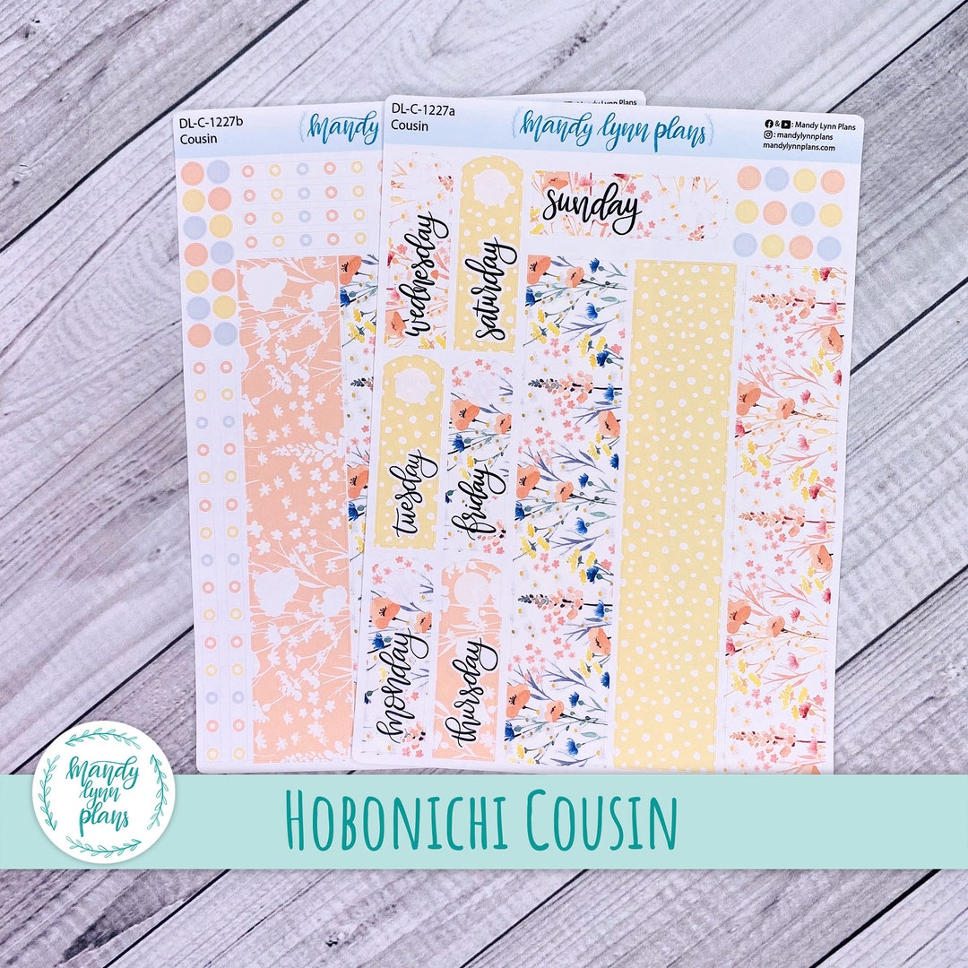 Hobonichi Cousin Daily Page Sticker Kit Wildflowers Hand Lettered ...