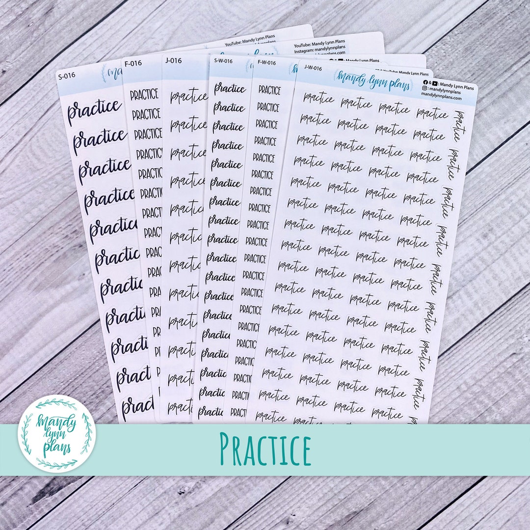 Practice Script Stickers: Hand-lettered Planner Stickers - Etsy