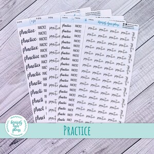 Übungsschriften || Abnehmbare weiße Matt- oder durchsichtige Mattaufkleber || Hobonichi Cousin, Wochen und A6 || Handbeschriftet || 16