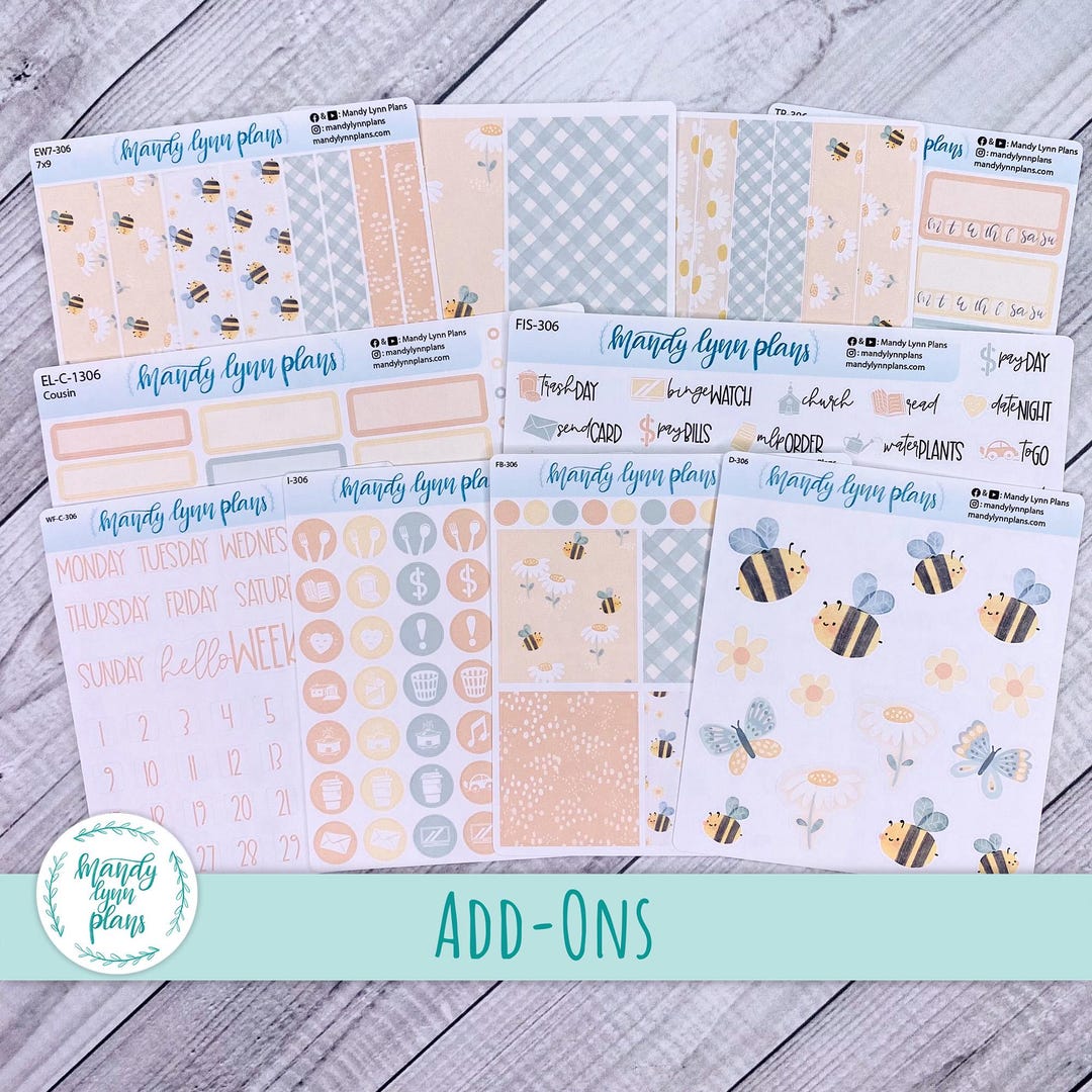 Hyper Bee Sticker Kit Honey Bees - Sticker Kit Add-ons - 306 - Etsy
