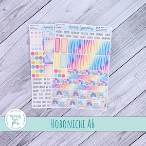 Any Month Hobonichi A6 Original Techo and Day-Free Monthly Kit || Kaleidoscope || Removable Matte Stickers || MK-A6T-3205