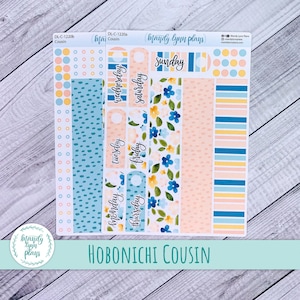Hobonichi Cousin Sticker Kit || Fröhliche Blumen || Handbeschriftet || Wieder ablösbare matte Aufkleber || DL-C-1220