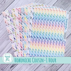 Hobonichi Cousin || Skinny Striped Functional Labels || 62 Removable Matte Stickers