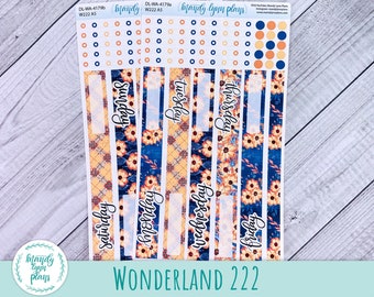 Wonderland 222 Daily Kit for A5, B6, and A6 Planners || Ablaze || Removable White Matte Stickers || 179