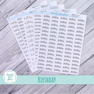 Birthday Script Planner Stickers