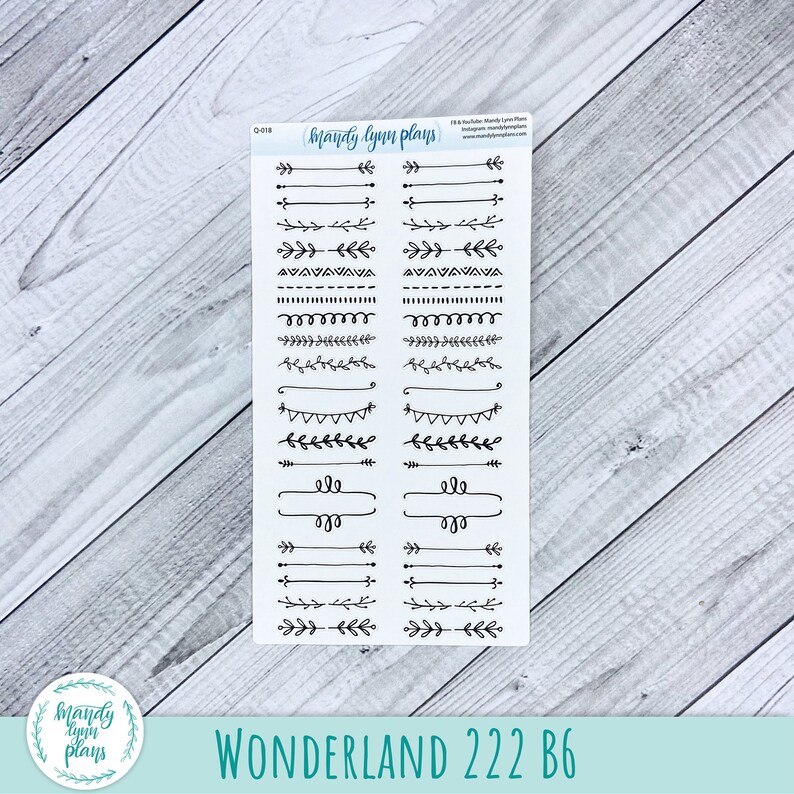 Sticker Beam Divider Column Divider Doodle Planner Stickers: White or Clear Matte - Etsy