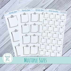Binder Clip Notes Planner Stickers: White Matte Doodles