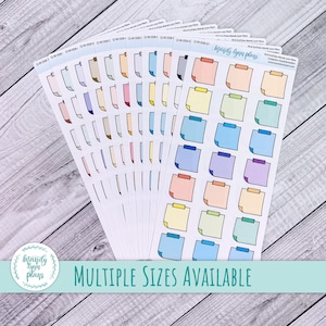 Colored Sticky Note Planner Stickers: Removable Matte Doodles