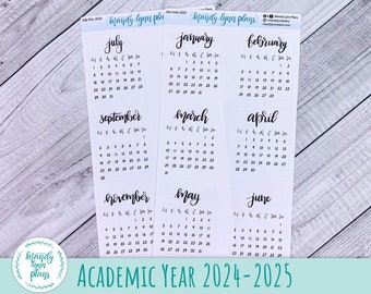 2024-2025 Academic Year Monthly Calendars || Sunday or Monday Start Future Log
