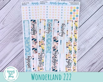Wonderland 222 Daily Kit for A5, B6, and A6 Planners || Tropical Paradise || Removable White Matte Stickers || 175