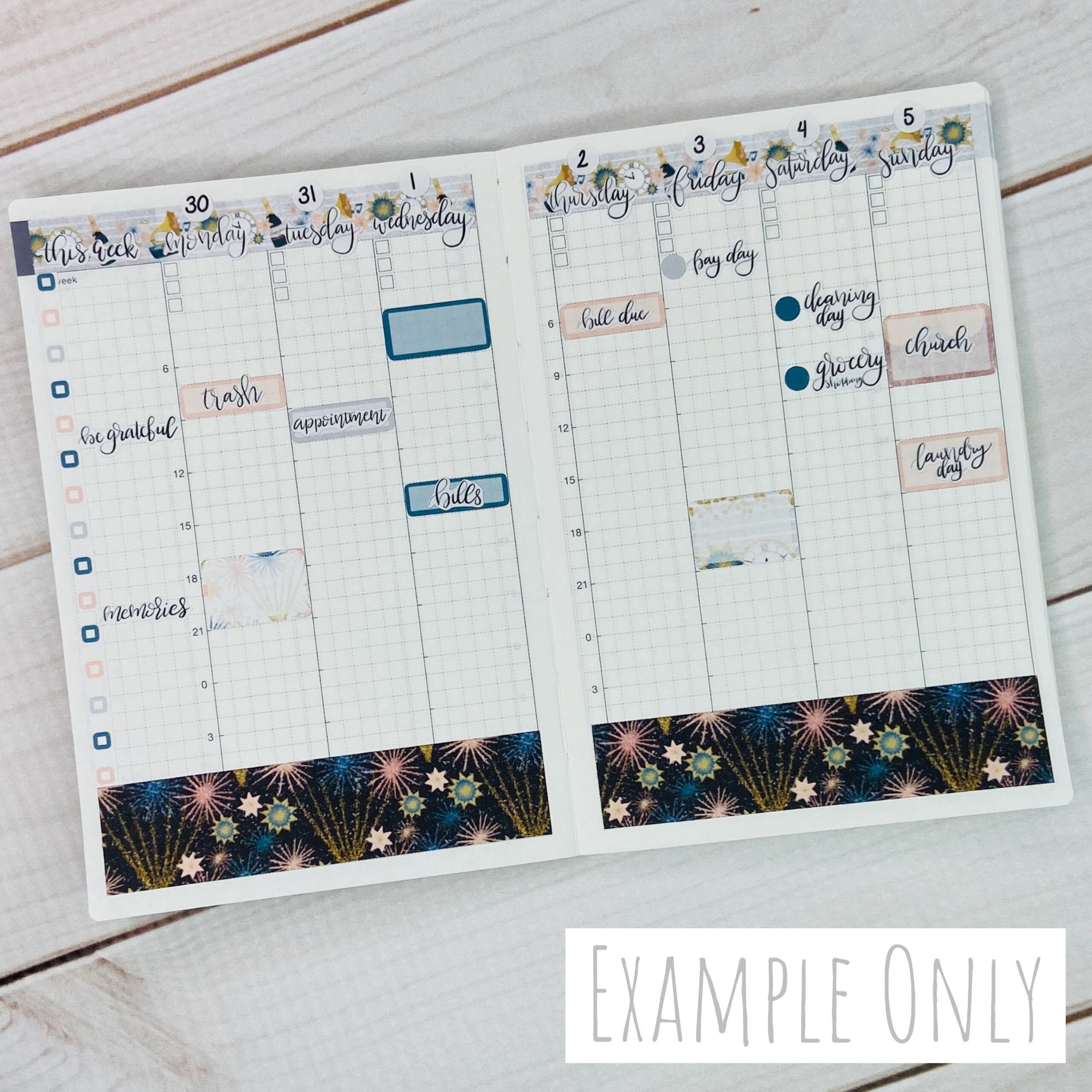 Hobonichi A6 Weekly Calendar Supplement Sticker Kit Happy Etsy