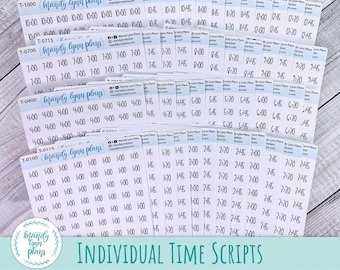 Individual Time Script Stickers