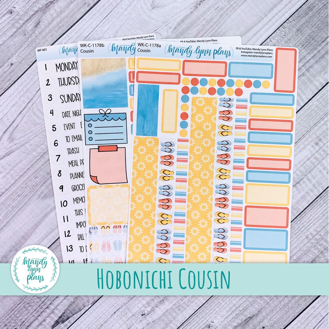 Hobonichi Cousin A5 Weekly Planner Sticker Kit || Sunshine || Removable ...