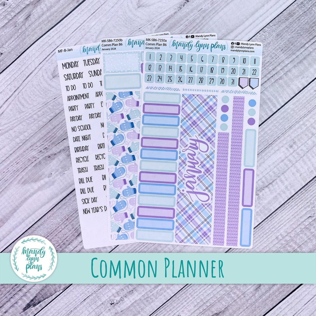 January 2024 Common Planner Monthly Kit || Mittens || 250 - Etsy