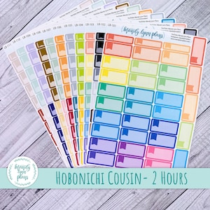Hobonichi Cousin || Large Bookmarked Flag Functional Labels || 35 Removable Matte Stickers
