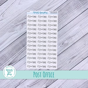 Post Office Functional Icon Script Stickers || Minimalist Black and White ||  Removable Matte or Clear Matte Stickers || FIS-016