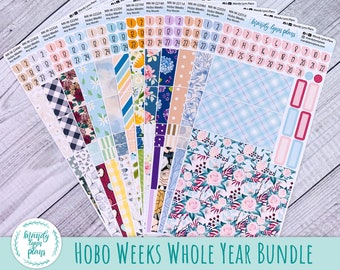 Whole Year Bundle || 3 Design Options || 12 Any Month Kits || Hobonichi Weeks