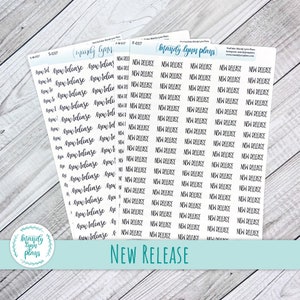 Hand-Lettered Script Stickers: Planner Stickers, Hobonichi (White or Clear)