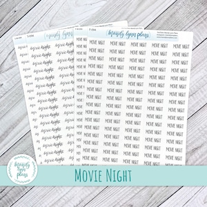Movie Night Script Stickers: Hand-Lettered Planner Stickers