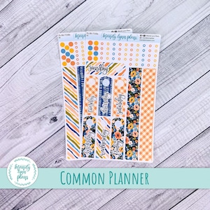 May include: A collection of planner stickers with diverse patterns, including stripes, floral designs, and polka dots. The stickers display the days of the week, with the text "Sunday", "Tuesday", "Wednesday", "Thursday", "Friday", and "Saturday". The stickers are labeled "Common Planner".