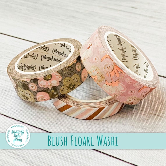 12 Rolls Gold Foil Floral Washi Tape Set - 15mm Spring Pastel Decorative Tapes
