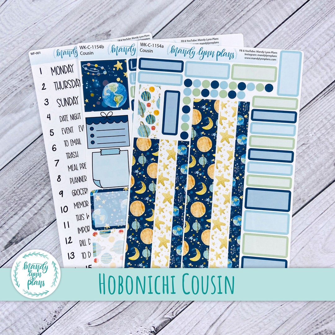 Hobonichi Cousin A5 Weekly Planner Sticker Kit Planets - Etsy