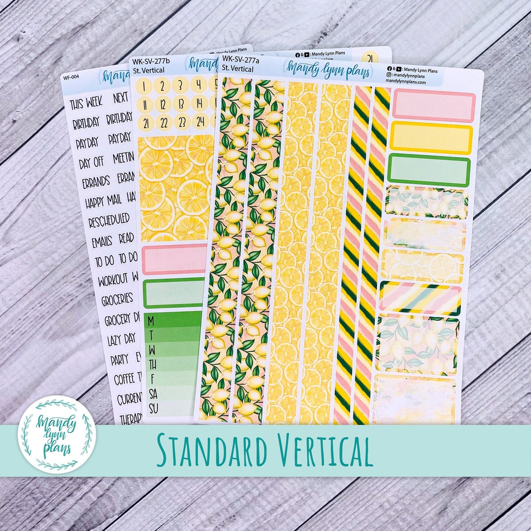 Standard Vertical Weekly Kit || Lemons || WK-SV-277 - Etsy